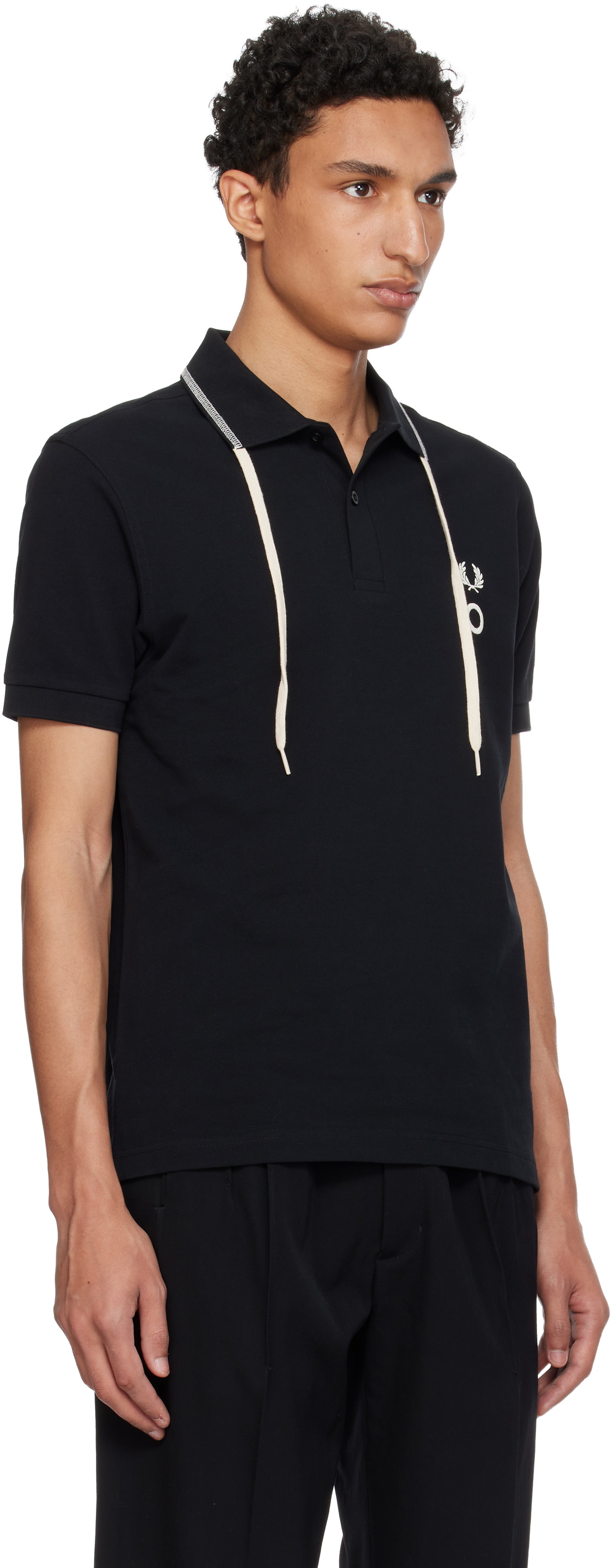 Craig Green Black Fred Perry Edition Drawcord Collar Polo Craig Green