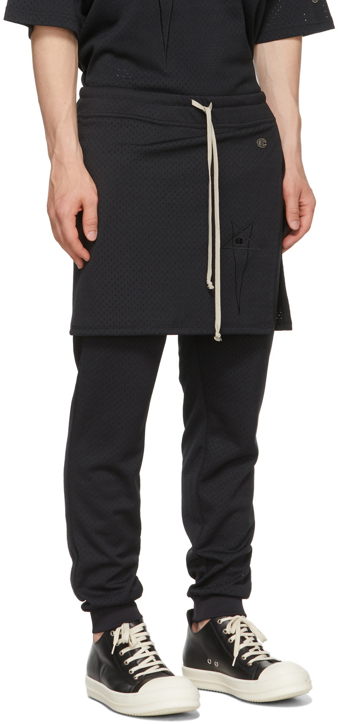 Rick Owens Black Champion Edition Mesh Toga Lounge Pants Rick Owens