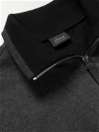 Brioni - Logo-Embroidered Cotton-Blend Jersey Half-Zip Sweatshirt - Gray
