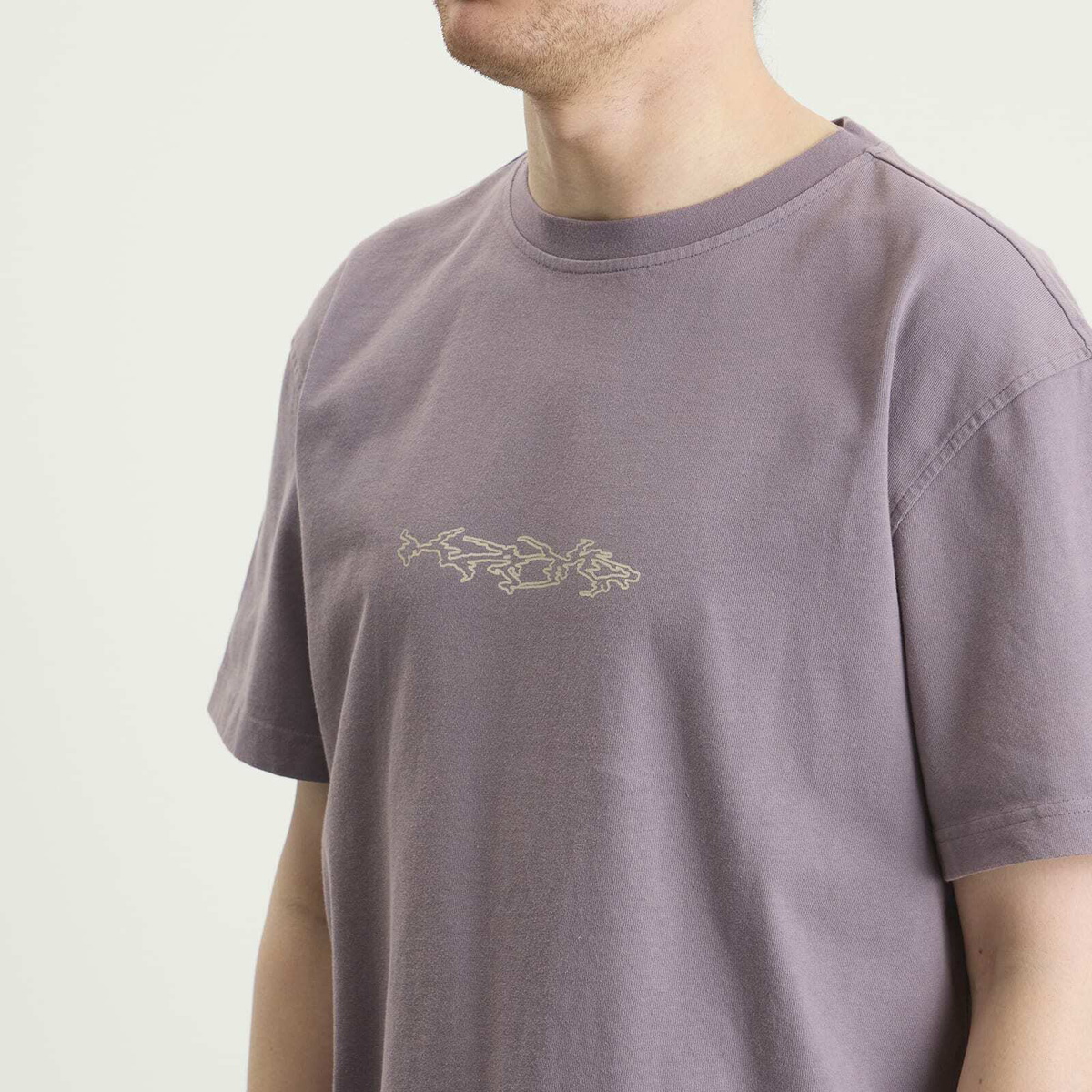 KA_YO_Prototype Men's Boxy Washed Graphic T-Shirt in Sparrow