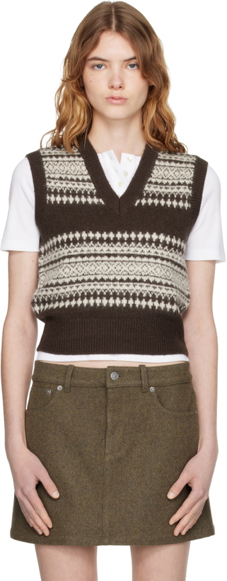 Photo: A.P.C. Brown Wool Sweater Vest