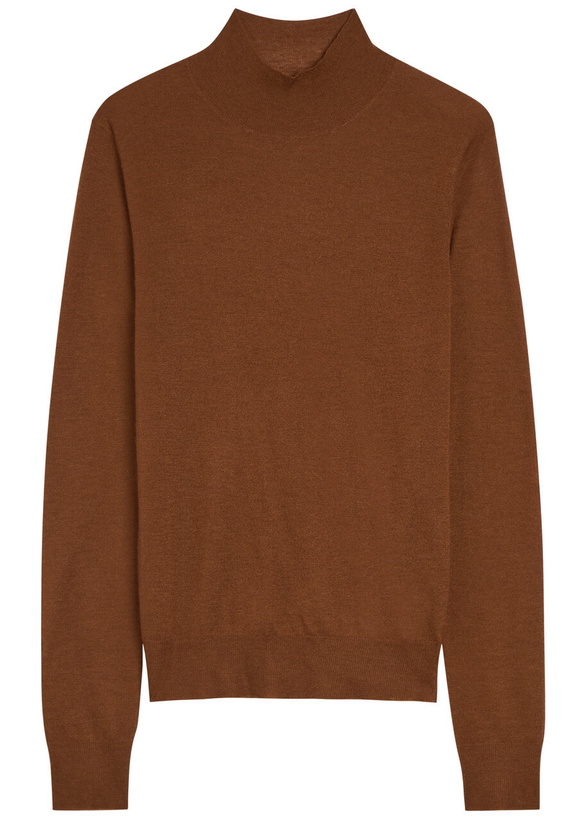Photo: Joseph Mock-neck Cashmere top Rust