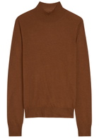 Joseph Mock-neck Cashmere top Rust