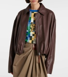 Loewe Gathered leather jacket