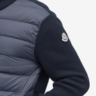 Moncler Men's Cotton Yarn Cardigan Hybrid Jacket in Blue