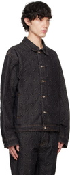 Who Decides War Black Thread Plate Denim Jacket