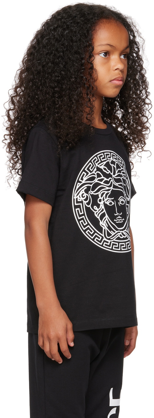 Medusa Cotton Jersey T Shirt in Black - Versace Kids