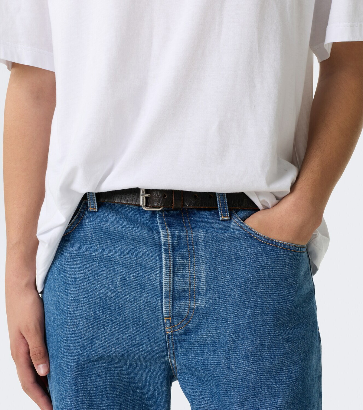 The Row Geo leather belt