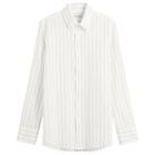 Carter Young Men's Business Shirt in White/Blue Stripe