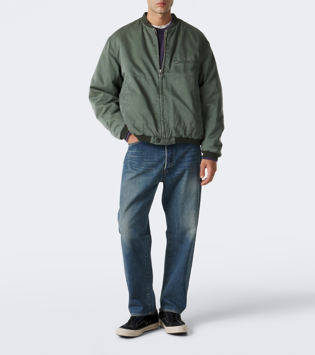 A.Presse Silk and cotton bomber jacket