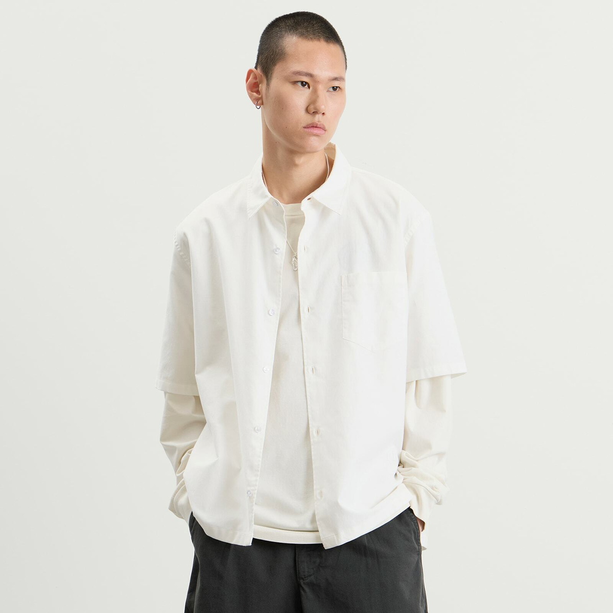 END. Men's Hang Shirt in Off White
