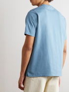 Pop Trading Company - Arch Logo-Appliquéd Cotton-Jersey T-Shirt - Blue
