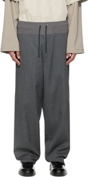 FUMITO GANRYU Gray Relaxed Trousers