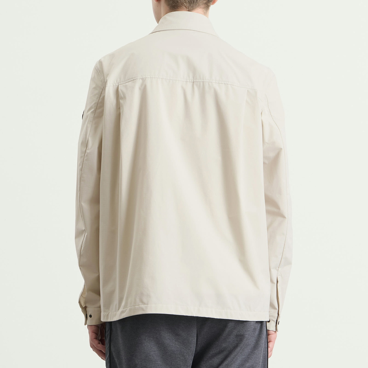 Moncler Men's Ripstop Zip Shirt in Off-White