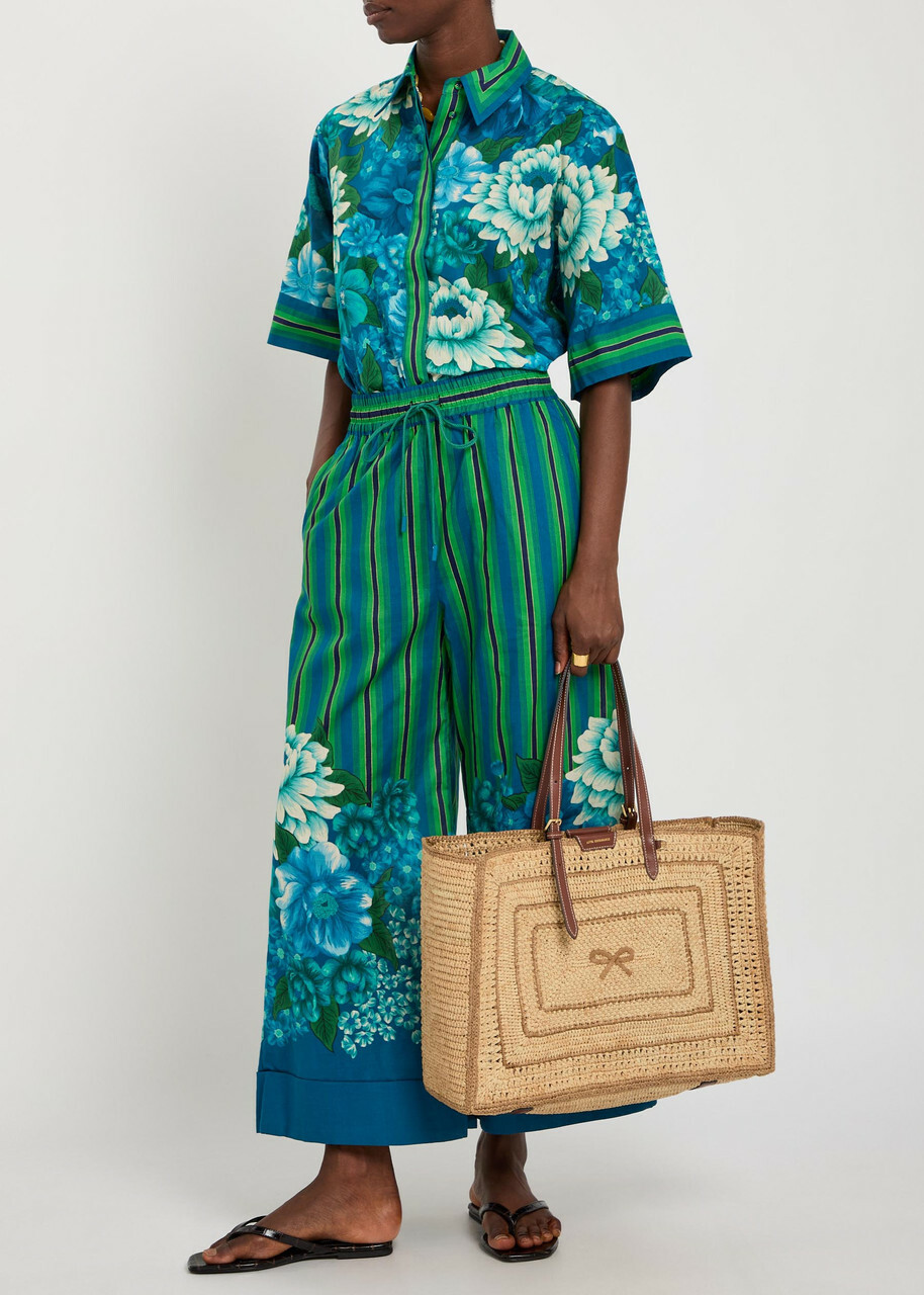 Anya Hindmarch Bow Raffia and Leather Tote bag - Natural - One Size