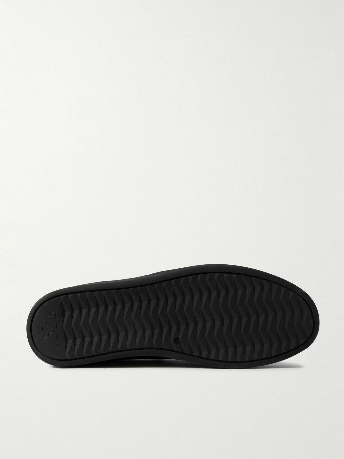 Mulo - Leather-Trimmed Suede Slip-On Sneakers - Black