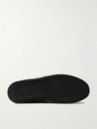 Mulo - Leather-Trimmed Suede Slip-On Sneakers - Black