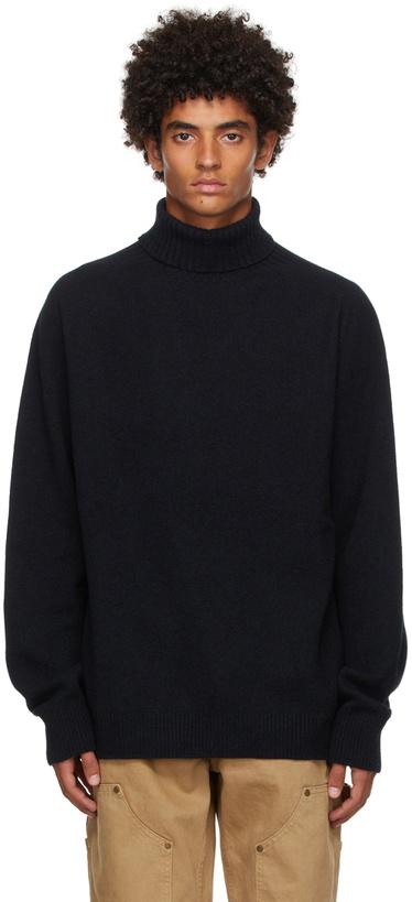 Photo: Margaret Howell Navy Cashmere Twist Turtleneck