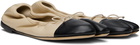 CHRISTEN SSENSE Exclusive Beige & Black Tabi Stretch Ballerina Flats