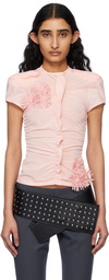 Fancì Club Pink Bindweeds Silk Top
