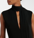 Plan C Scarf-detail jersey maxi dress