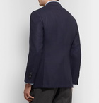 Thom Sweeney - Navy Slim-Fit Double-Breasted Wool-Hopsack Blazer - Navy