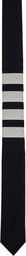 Thom Browne Navy Wool 4-Bar Tie