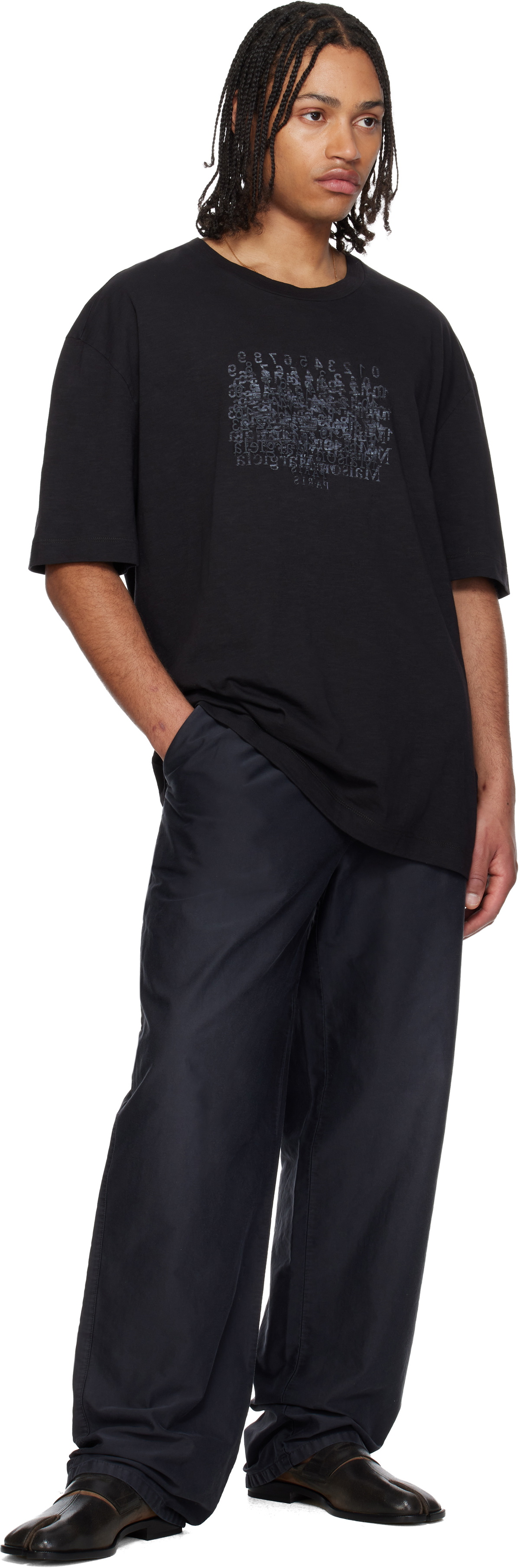 Maison Margiela Black Unbrushed Moleskin Trousers