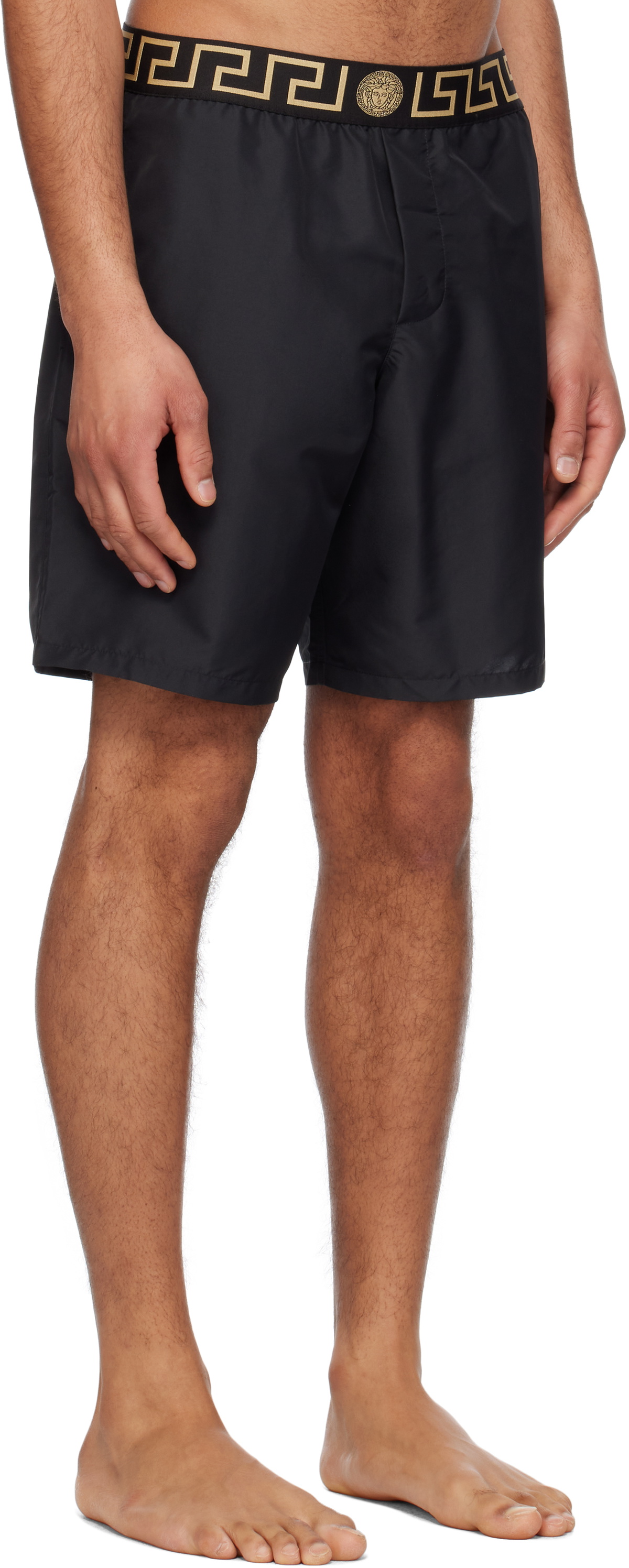 Versace Underwear Black Greca Border Swim Shorts