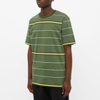 Hikerdelic Men's Yarn Dyed Stripe T-Shirt in Green