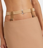 Mugler Cutout wool-blend pencil skirt