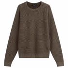 Dime Men's Wave Knit Sweater in Brown
