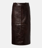 The Frankie Shop Taney croc-effect leather pencil skirt