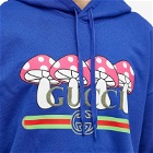 Gucci Men's Mushroom Logo Hoodie in Blue