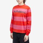 No Problemo Men's Striped LS T-Shirt in Red