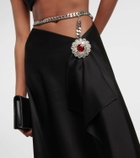 David Koma Crystal-embellished midi skirt