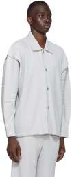 Homme Plissé Issey Miyake Grey Bending Pleats Cardigan