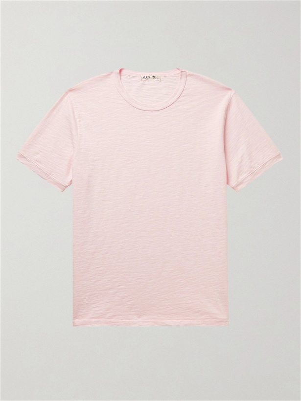 Photo: ALEX MILL - Standard Slim-Fit Slub Cotton-Jersey T-Shirt - Pink