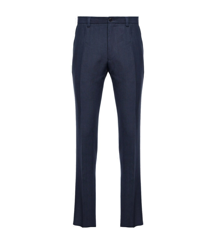 Photo: Dolce&Gabbana - Mid-rise slim-leg linen pants