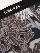 TOM FORD - Floral-Print Stretch-Cotton Jersey Boxer Briefs - Gray