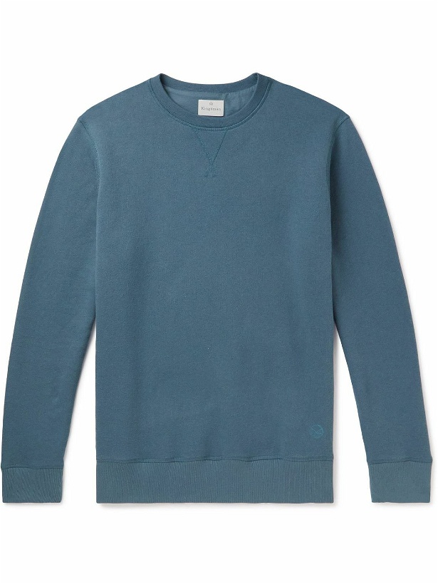 Photo: Kingsman - Cotton and Cashmere-Blend Jersey Sweatshirt - Blue