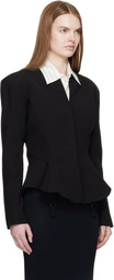 Mugler Black Flared Wool Jacket