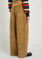 JW Anderson Pleated Straight-leg Corduroy Trousers Beige