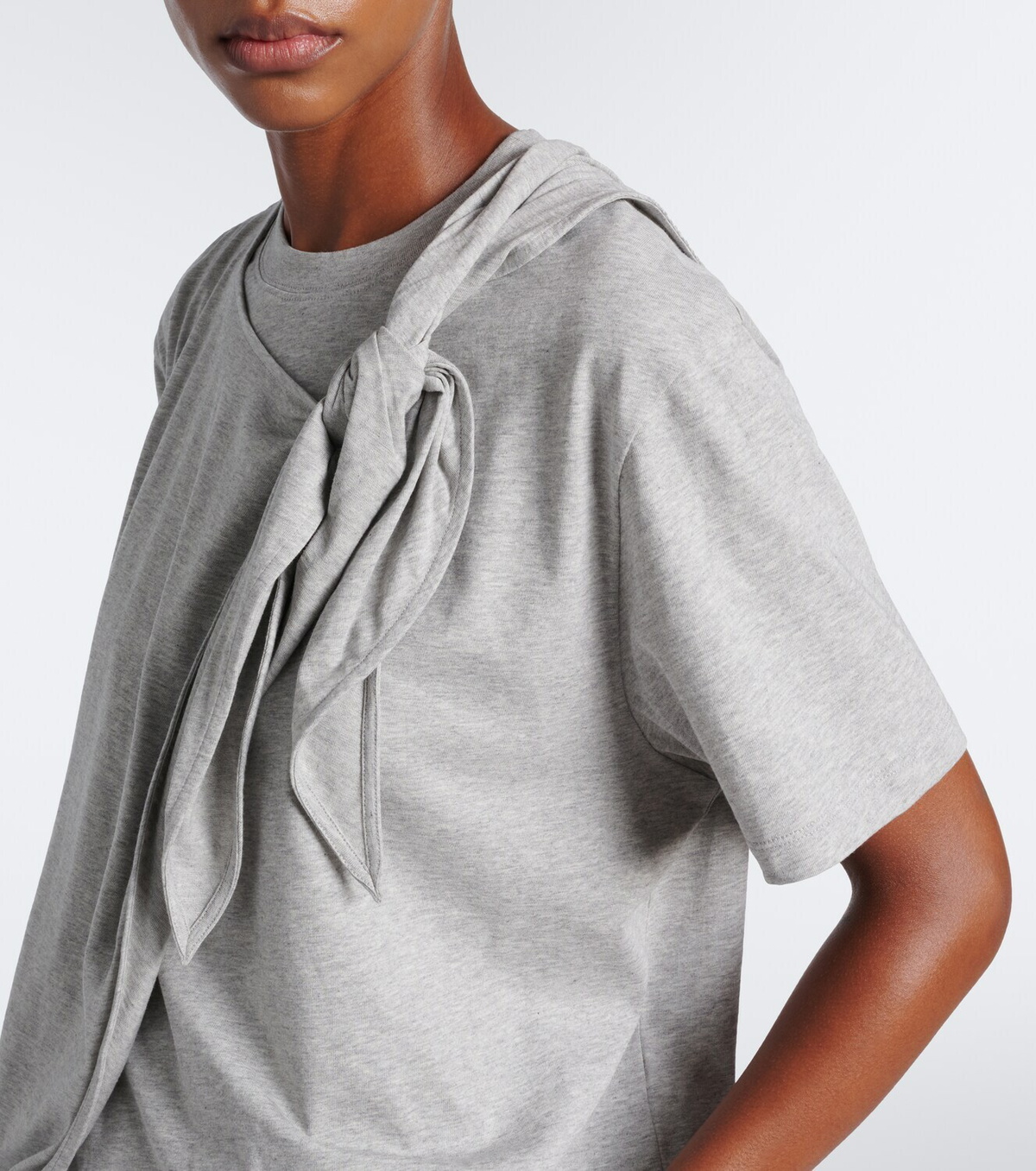 Stella McCartney Draped asymmetric cotton jersey top