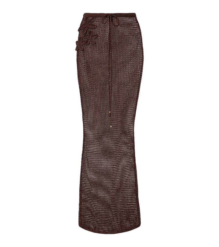 Photo: Bananhot Cori open-knit lamé maxi skirt