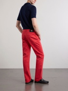 Versace - Straight-Leg Logo-Appliquéd Jeans - Red