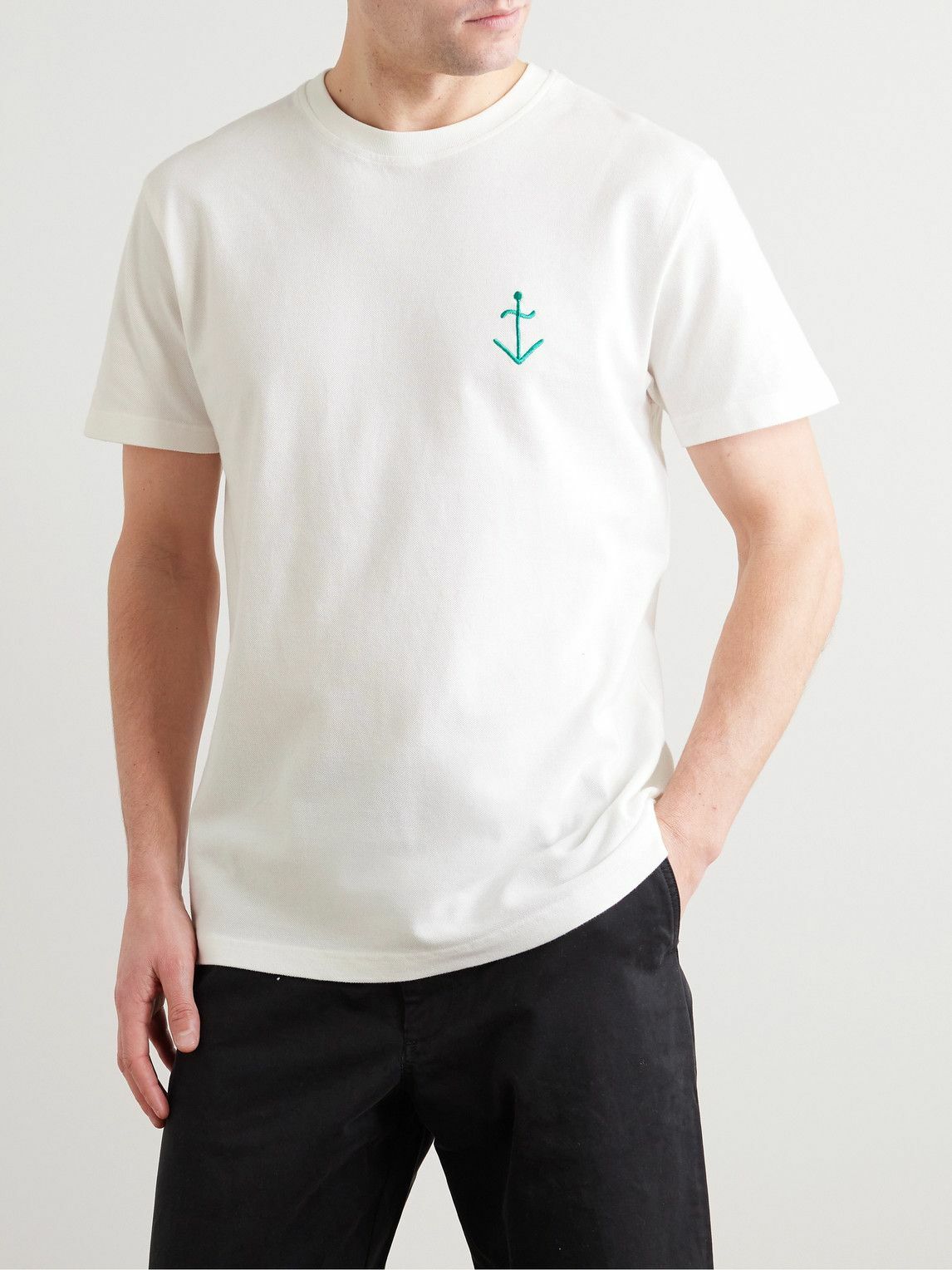 La Paz - Slim-Fit Logo-Emboidered Cotton-Piqué T-Shirt - White