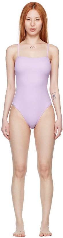 Photo: Nu Swim Purple Recycled Nylon One-Piece Swimsuit