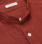 Boglioli - Grandad-Collar Linen Shirt - Red