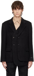 The World Is Your Oyster Black Double-Layer Blazer